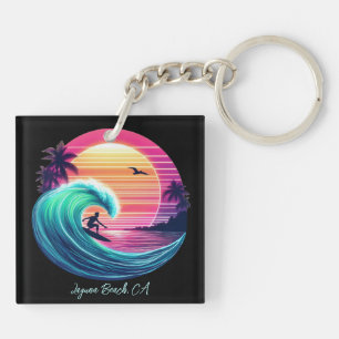 Ride the Wave at Sunset Key Ring