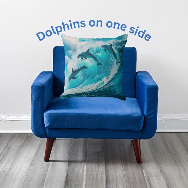 Ride the wave, dolphins  cushion (Creator Uploaded)