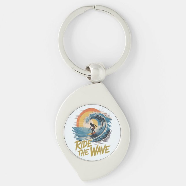 Ride the Wave Key Ring (Front)