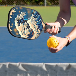 Ride the Wave - Retro Groovy Pickleball Paddle Art