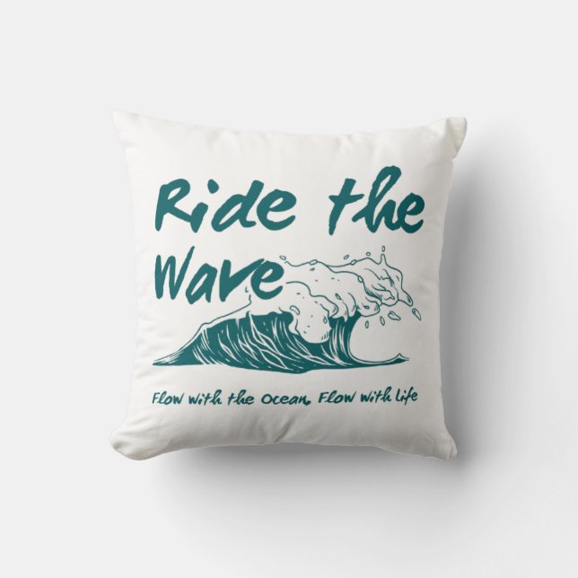 Ride the Wave Surf Design Cushion (Front)