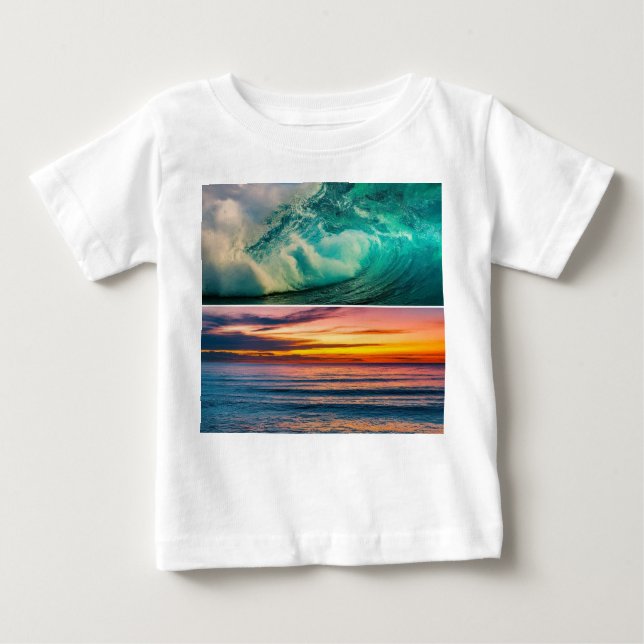 "Ride the Waves: Ocean Vibes Tee" Baby T-Shirt (Front)