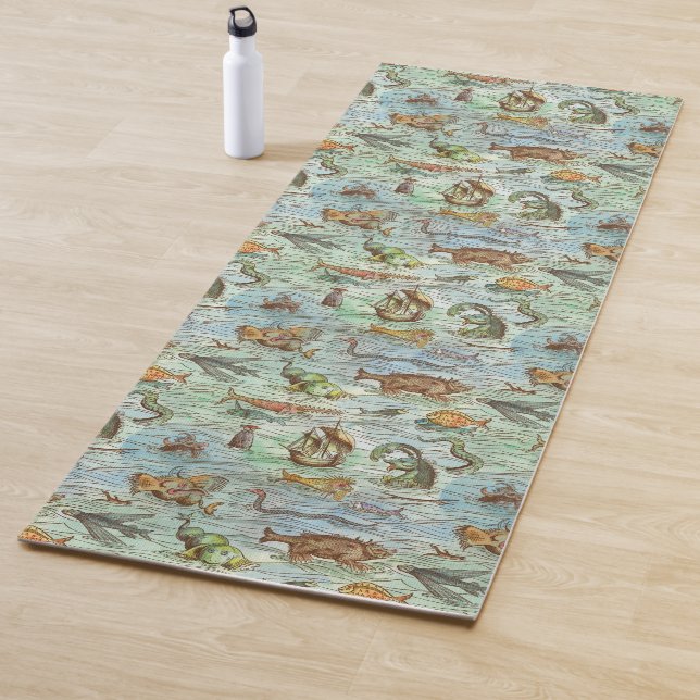 Ride the Waves with the Naughty Sea Monsters Yoga Mat (In Situ)