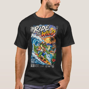 Ride the Wild – Surfing Crocodile T-Shirt