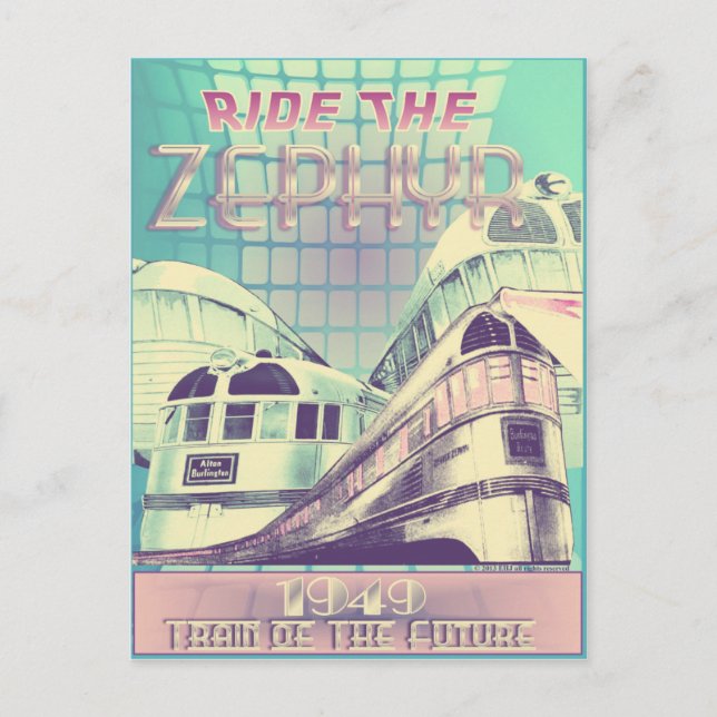 Ride The Zephyr Vintage Nostalgia 1949 Postcard (Front)