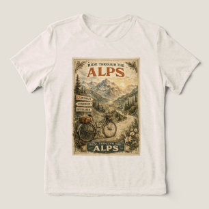 Ride Through The Alps Vintage Bicycle Travel Tri-Blend Shirt