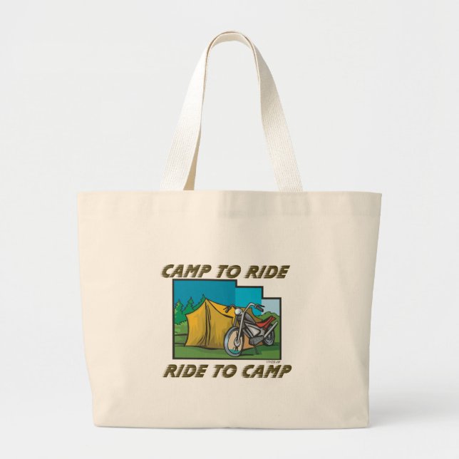 Ride to Camp Large Tote Bag (Front)