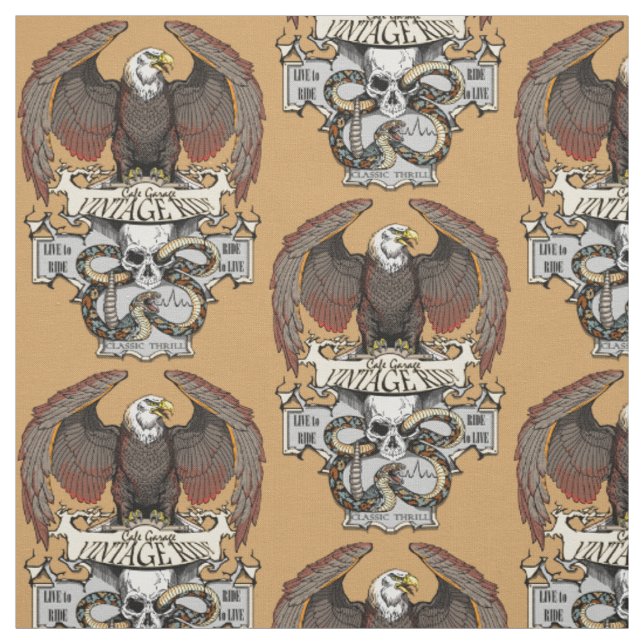Ride To Live Live To Ride Biker design Fabric (Swatch)
