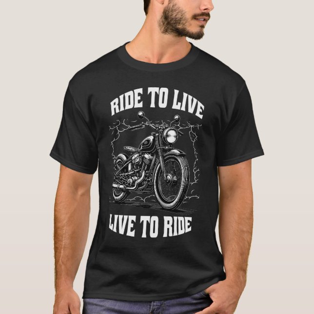 RIDE TO LIVE LIVE TO RIDE Men Black T-Shirt (Front)