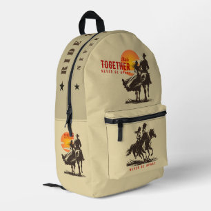  Ride together- A wonderful Western life    Printed Backpack