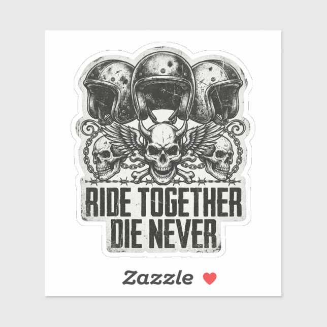 Ride Together Die Never Biker Skull Art (Sheet)
