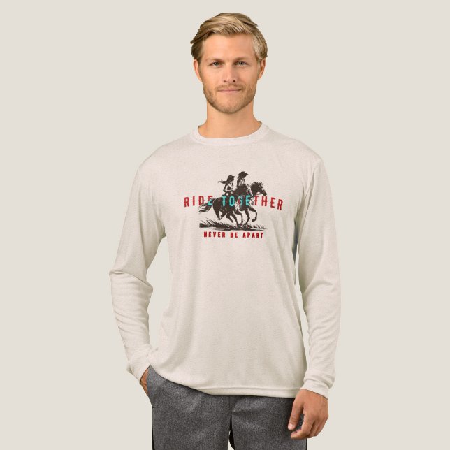 Ride together (Light mode) | Men's Long Sleeve Tri-Blend Shirt (Full Front)