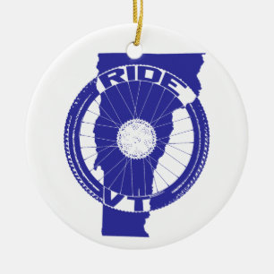 Ride Vermont Ceramic Tree Decoration