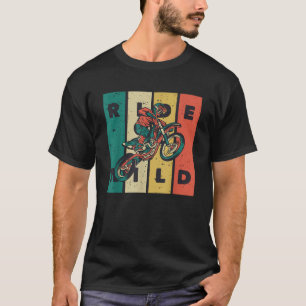 Ride Wild Motocross Bike Vintage Dirtbike Gift Rac T-Shirt