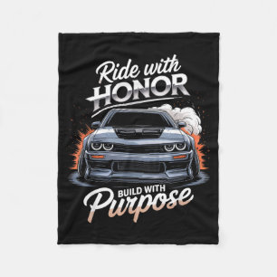 Ride With Honor Car Lover  Fleece Blanket