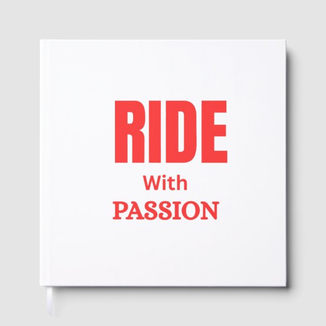 Ride With Passion – Inspirational Motorcycle Typog Guest Book (Front)