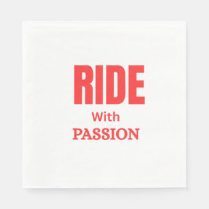Ride With Passion – Inspirational Motorcycle Typog Napkin