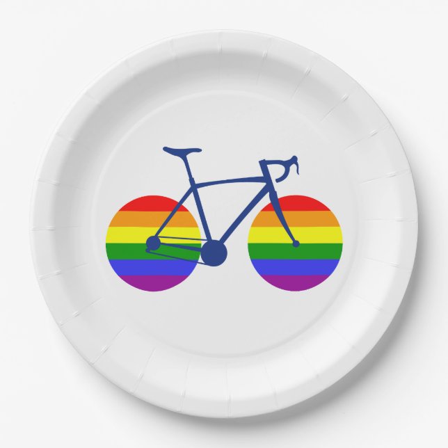 Ride With Pride Bike Paper Plate (Front)