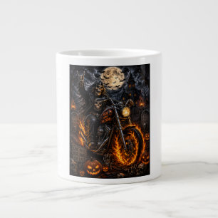 Ride With the Dead – Halloween Biker Large Coffee Mug