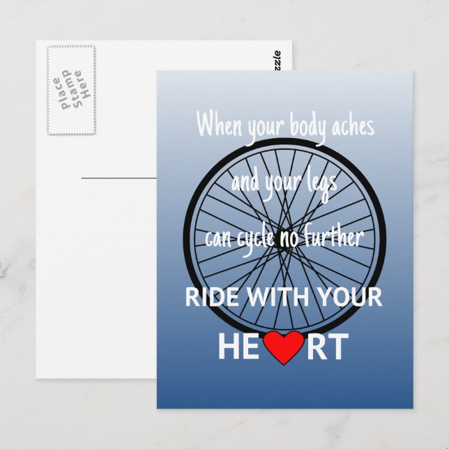 Ride with your heart inspirational postcard (Front/Back)