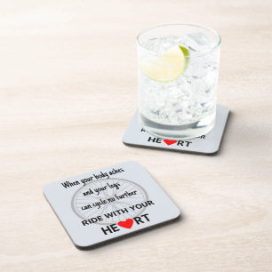 Ride with your heart motivation quote coaster