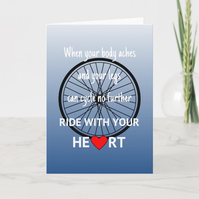 Ride with your heart motivational card (Front)