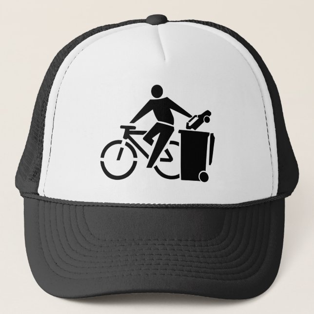 Ride Your Bike, Trash Your Car Trucker Hat (Front)