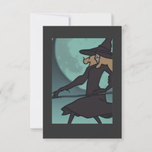 ride your broom in the moonlight spooky fun thank you card