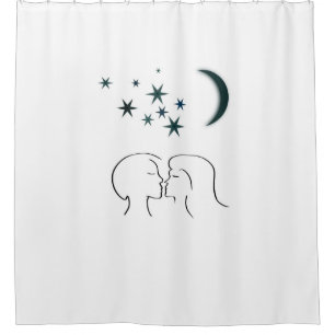 rideau salle de bains : amoureux sous ciel étoilé shower curtain
