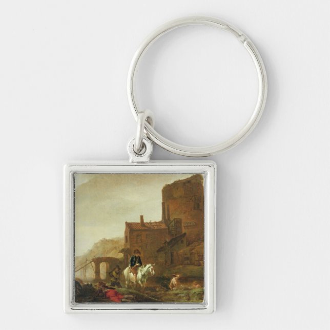 Rider and Bather Key Ring (Front)