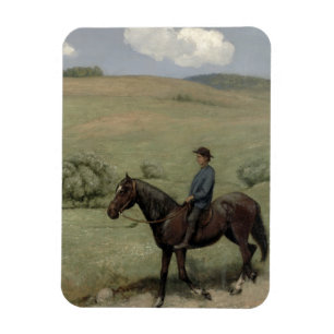 Rider in a Landscape, 1894 (oil on board) Magnet