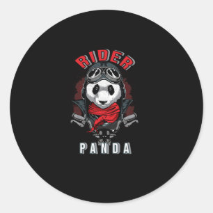 Rider Panda Classic Round Sticker