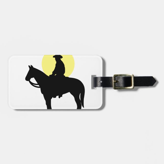 Rider Silhouette Luggage Tag (Front Horizontal)