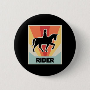 Rider Vintage Horseback Riding 6 Cm Round Badge