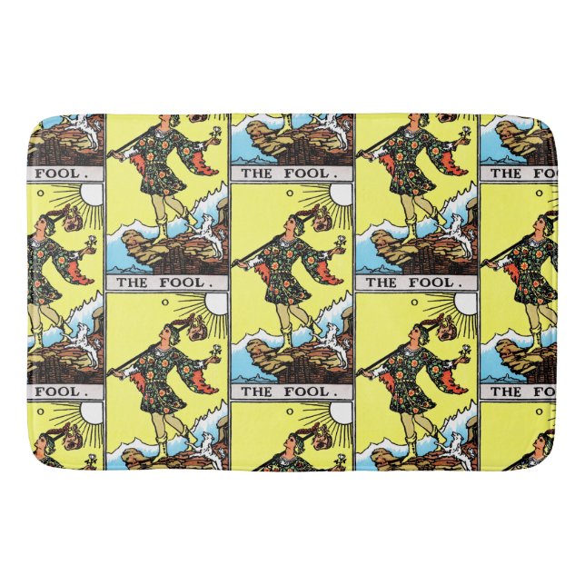 Rider Waite Tarot Major Arcana The Fool  Bath Mat (Front)