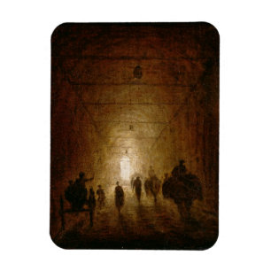 Riders and Pedestrians Passing Through an Arched P Magnet