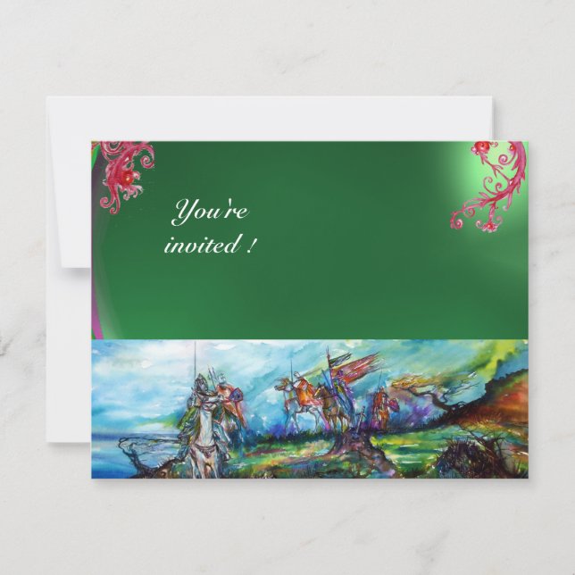 RIDERS IN THE STORM gem green Invitation (Front)