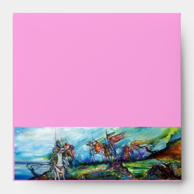 RIDERS IN THE STORM Mediaeval Knights Horseback Envelopes (Front)