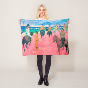 Riders on the Beach, Gauguin Fleece Blanket