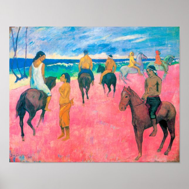 Riders on the Beach, Gauguin Poster (Front)
