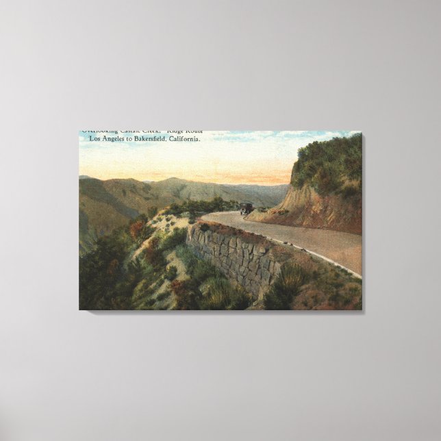 Ridge Route, Overlooking Castaic Creek Canvas Print (Front)