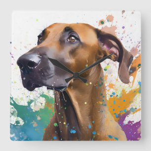 Ridgeback Dog Square Wall Clock