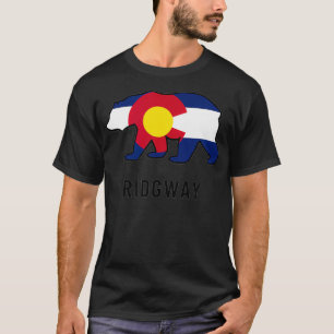 Ridgway Colorado Flag Bear Souvenir Tee Unise