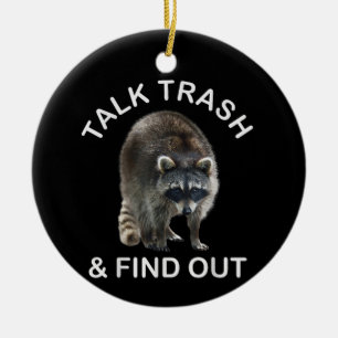 Ridiculous Racoon & Racoon Clothes Talk Trash an Ceramic Tree Decoration