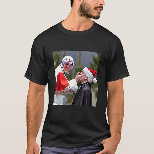 Ridiculous Weird Odd Christmas The Pope Santa Clau T-Shirt (Front)