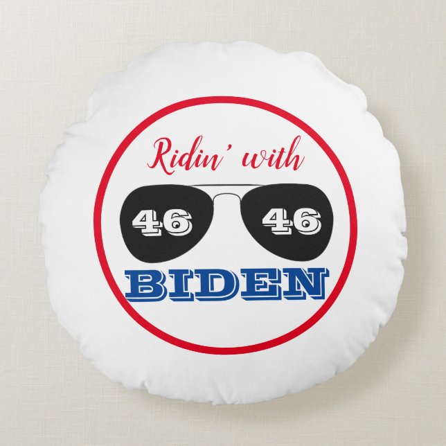Ridin' with Biden 46 Aviator Sunglasses Round Cushion (Front)