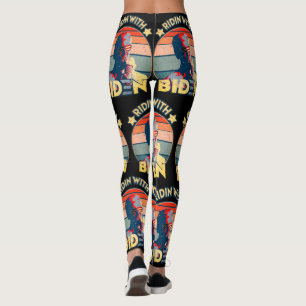 Ridin' With Biden Eating Ice-Cream Retro Sunset Leggings