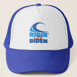 RIDIN' WITH BIDEN Trucker Hat - Blue & White