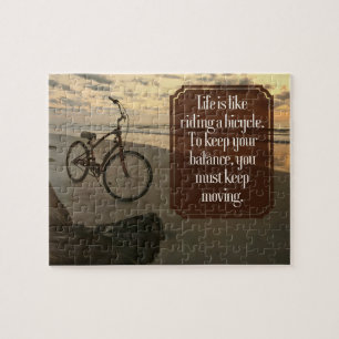 "Riding a bicycle" Inspirational Quote Jigsaw Puzzle