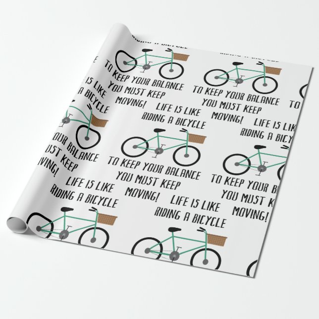 Riding A Bicycle Wrapping Paper (Unrolled)